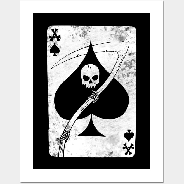 Ace of Spades ))(( Vietnam War Era Death Card Wall Art by darklordpug